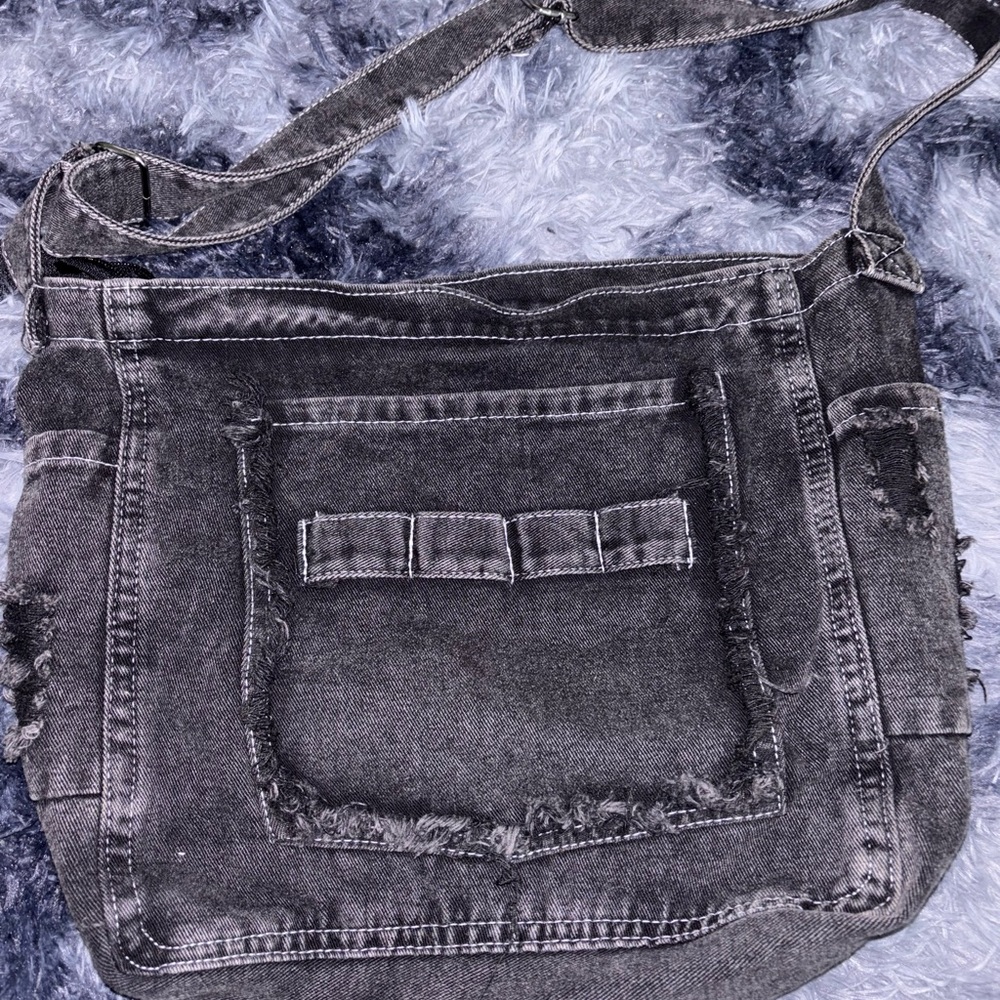 Denim shoulder bag